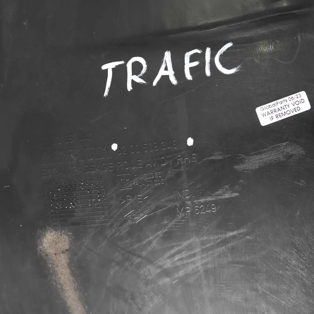 Radkasten vorne rechts Abdeckung Gehäuse Vorderteil für Renault Trafic II mit Teilenummer 8200508348 Renault Trafic II Radkasten vorne rechts Abdeckung Gehäuse Vorderteil - SKU 8200508348 - Teilenummer 8200508348