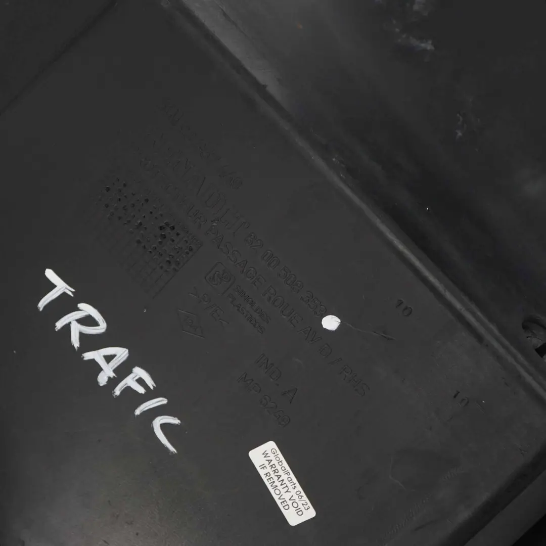 Radkasten vorne rechts Abdeckung Gehäuse Hinterteil für Renault Trafic II mit Teilenummer 8200508353 Renault Trafic II Radkasten vorne rechts Abdeckung Gehäuse Hinterteil - SKU 8200508353 - Teilenummer 8200508353