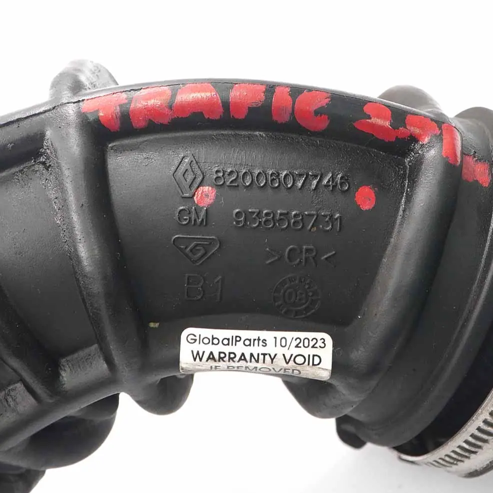 Lufteinlass Turbo Rohr für Renault Trafic II Opel Vivaro A 2.0 DCI mit Teilenummer 8200607746 Renault Trafic II Opel Vivaro A 2.0 DCI Lufteinlass Turbo Rohr - SKU 8200607746 - Teilenummer 8200607746