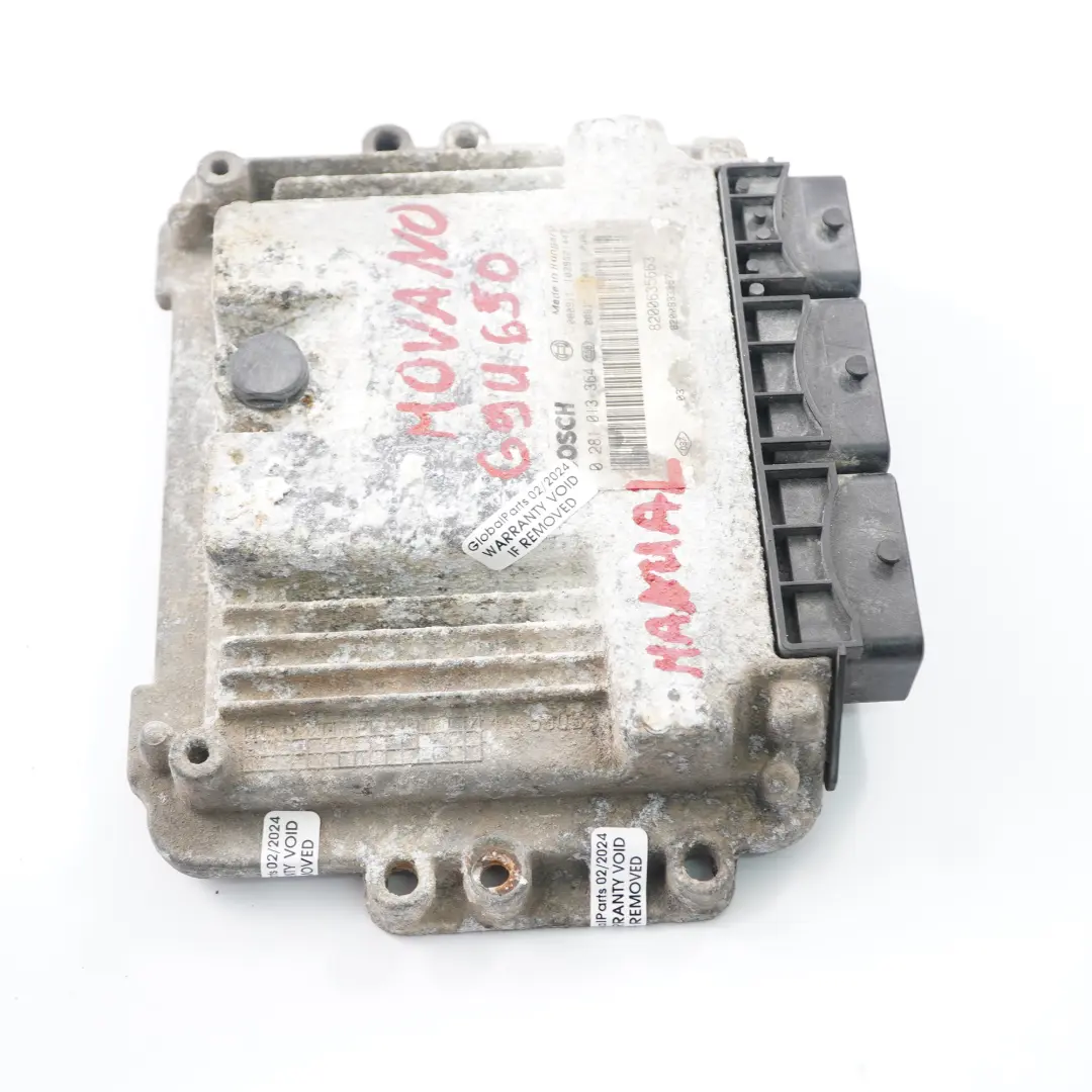 Opel Movano A 2.5 CDTI G9U 650 Diesel Unità modulo motore ECU Manuale - SKU 8200635663 - Numero di parte 8200635663