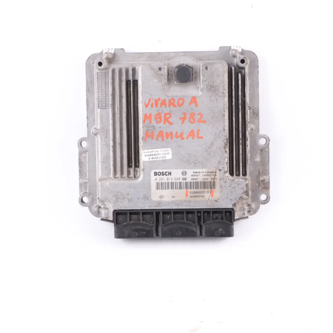 M9R 782 2.0 Diesel Unidad Motor ECU para Renault Trafic 2 Vauxhall Vivaro con número de pieza 8200666516 Renault Trafic 2 Vauxhall Vivaro M9R 782 2.0 Diesel Unidad Motor ECU - SKU 8200666516 - Número de pieza 8200666516
