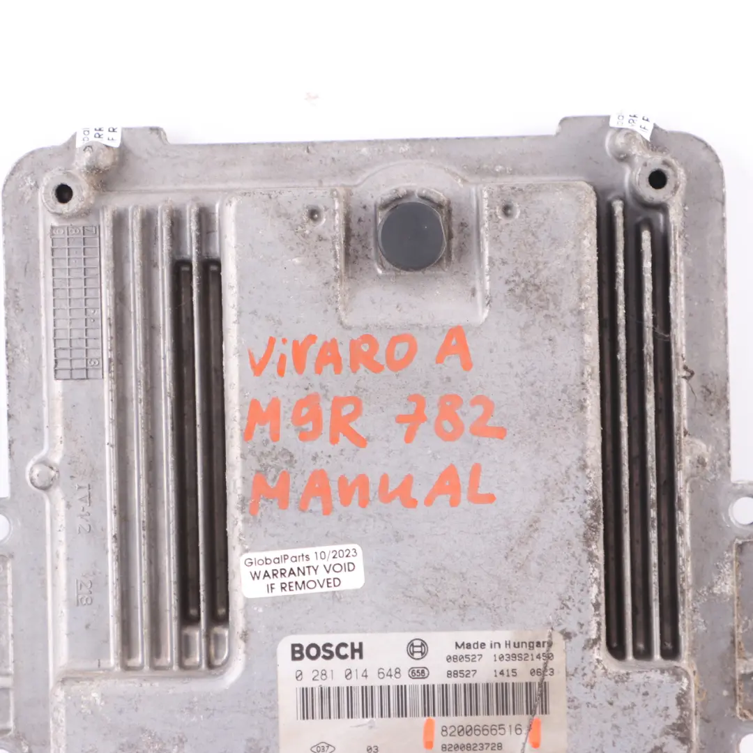 Renault Trafic 2 Vauxhall Vivaro M9R 782 2.0 Diesel Engine Unit ECU - SKU 8200666516 - Part number 8200666516
