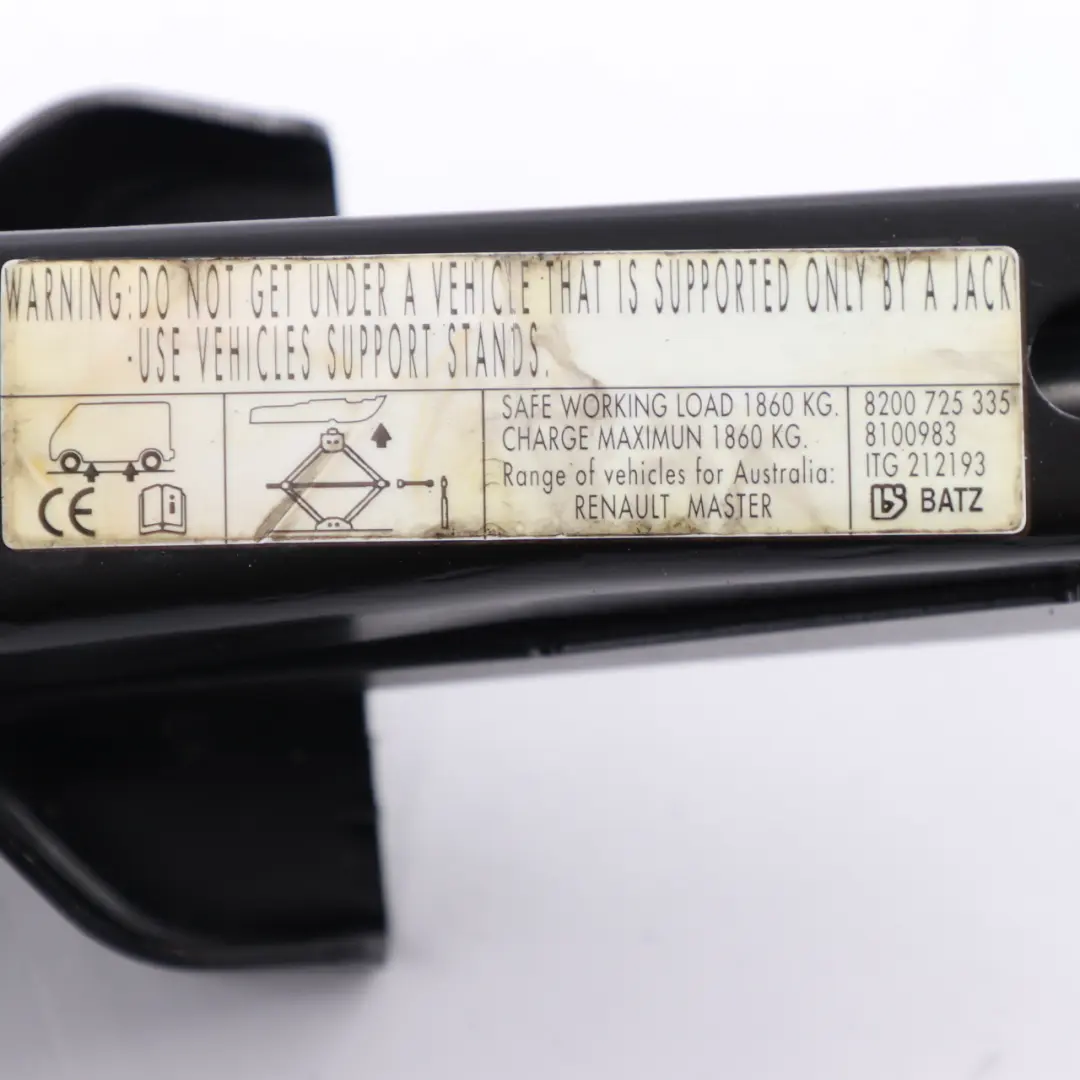 Lifting Jack Emergency Wheel Lift Tool to Renault Master Car with Part number 8200725335 Renault Master Car Lifting Jack Emergency Wheel Lift Tool - SKU 8200725335 - Part number 8200725335