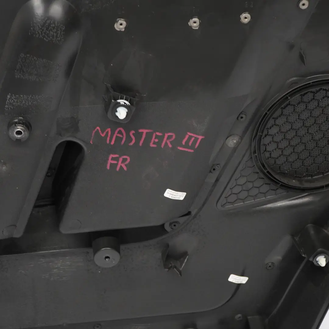 Scheda Porta Anteriore Destra Rivestimento Interno Nero per Renault Master III con numero di parte 8200729417 Renault Master III Scheda Porta Anteriore Destra Rivestimento Interno Nero - SKU 8200729417 - Numero di parte 8200729417