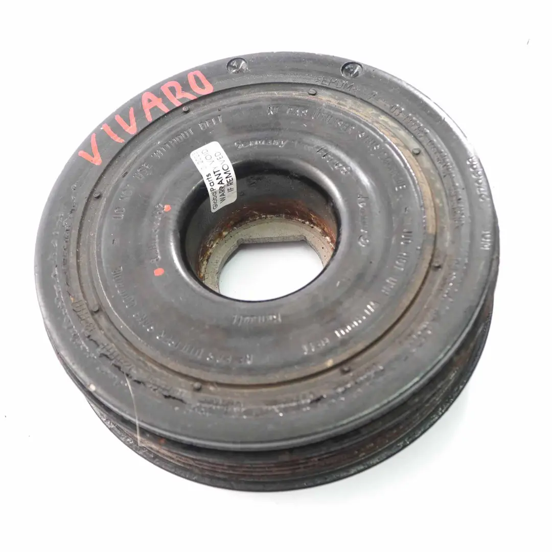 Polea del cigüeñal para Renault Trafic II Vivaro B 2.0 DCI Motor Diesel con número de pieza 8200767762 Renault Trafic II Vivaro B 2.0 DCI Motor Diesel Polea del cigüeñal - SKU 8200767762 - Número de pieza 8200767762