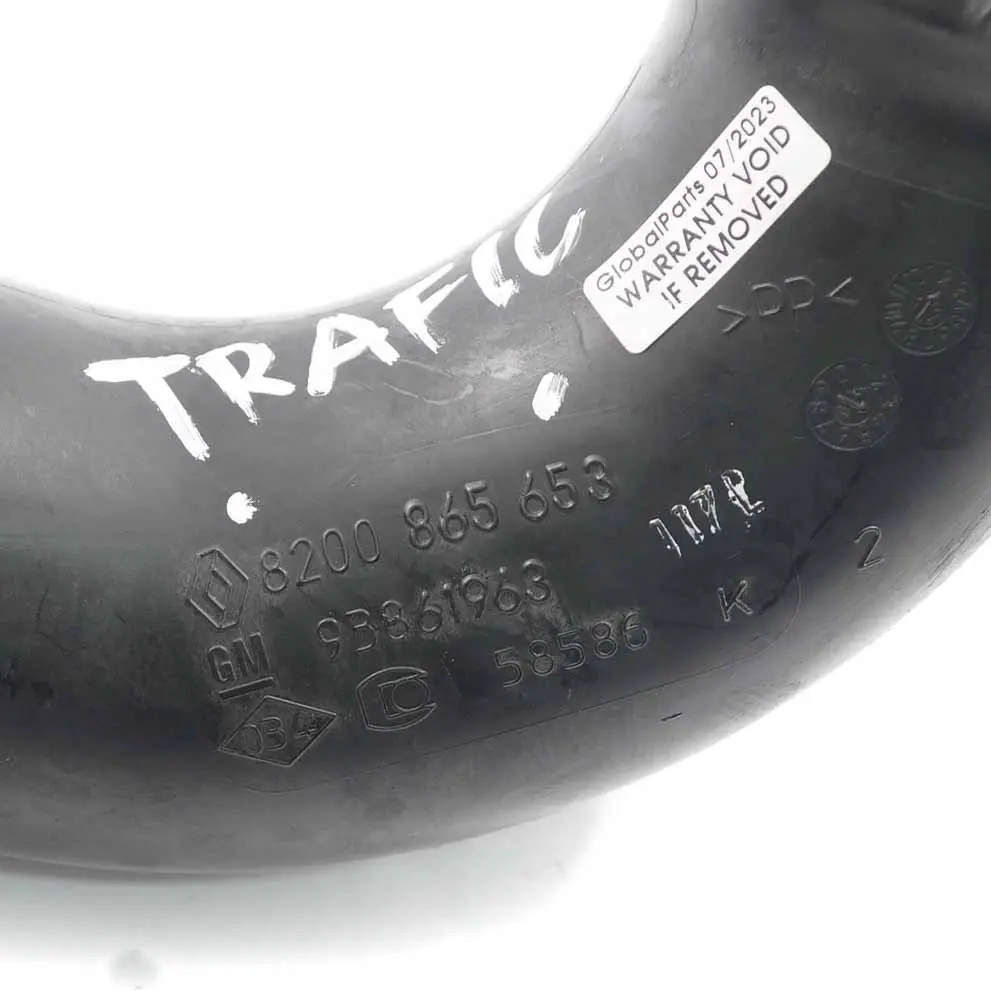 Intake Hose Air Intercooler Charge Pipe Hose Line to Renault Trafic II with Part number 8200865653 Renault Trafic II Intake Hose Air Intercooler Charge Pipe Hose Line - SKU 8200865653 - Part number 8200865653