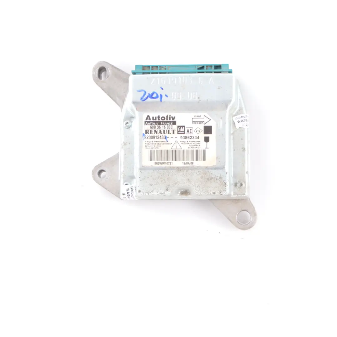Renault Trafic II Airbag Module Control Unit ECU Car Safety Sensor - SKU 8200912435 - Part number 8200912435