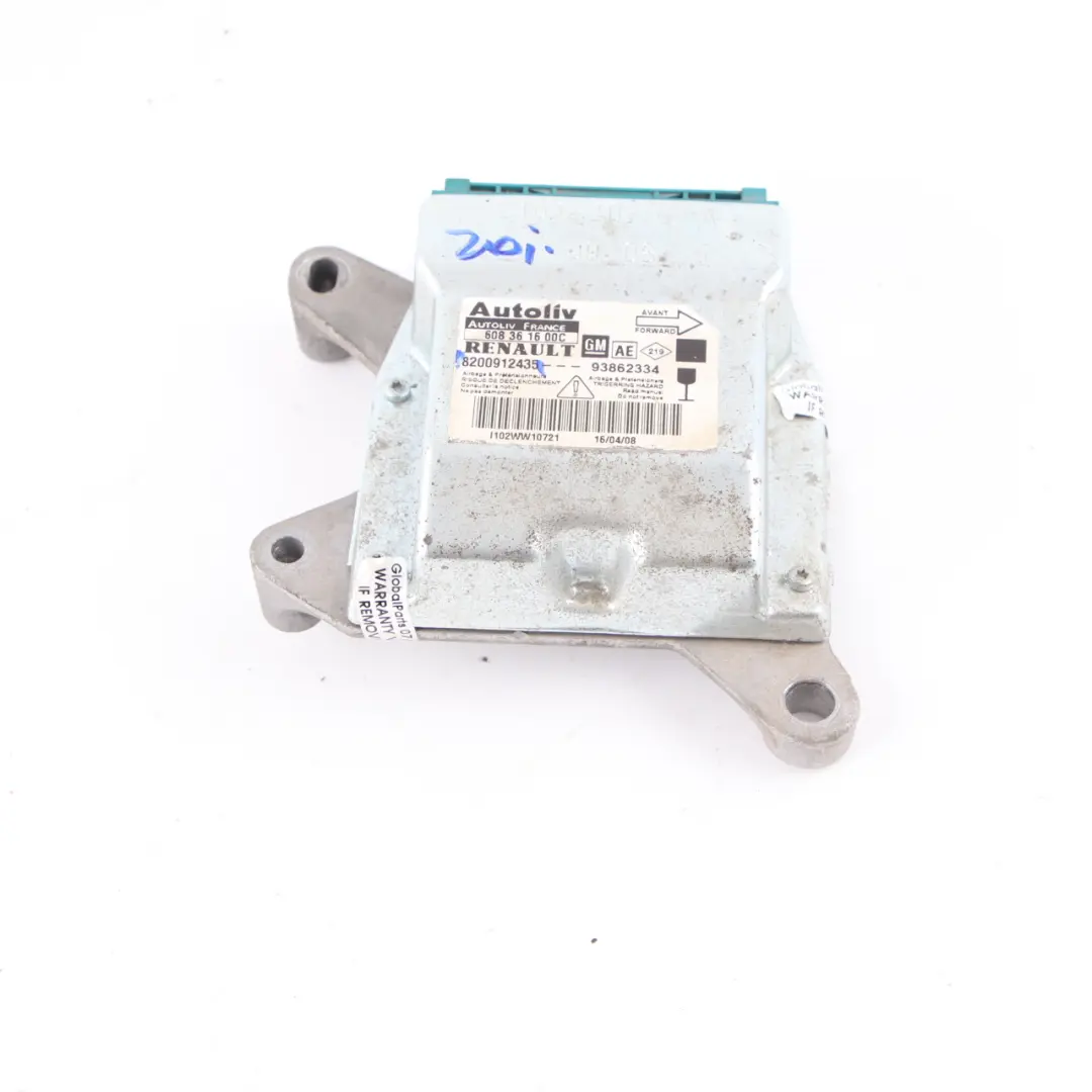 Airbag Module Control Unit ECU Car Safety Sensor to Renault Trafic II with Part number 8200912435 Renault Trafic II Airbag Module Control Unit ECU Car Safety Sensor - SKU 8200912435 - Part number 8200912435