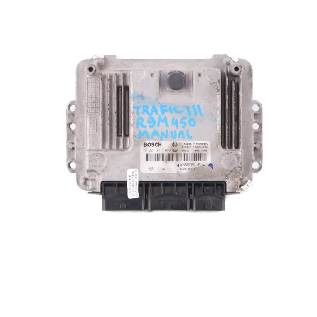 Du Calculateur Moteur Diesel R9M 450 1.6 DCI pour Renault Trafic 3 à propos du numéro de pièce 8200935115 Renault Trafic 3 Du Calculateur Moteur Diesel R9M 450 1.6 DCI - SKU 8200935115-1 - Numéro de pièce 8200935115