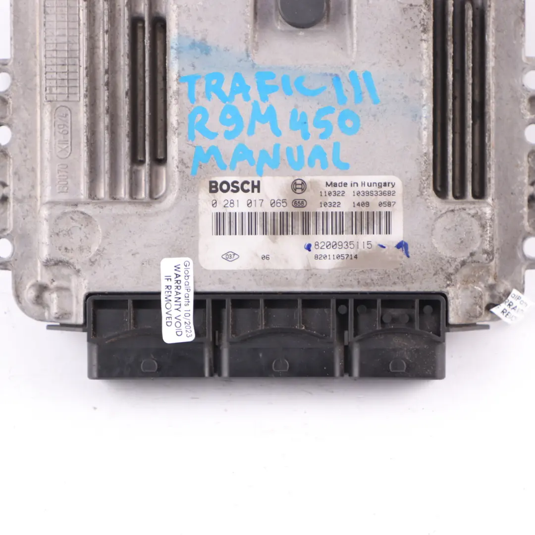 Renault Trafic 3 R9M 450 1.6 DCI Diesel Engine Unit ECU Manual - SKU 8200935115-1 - Part number 8200935115