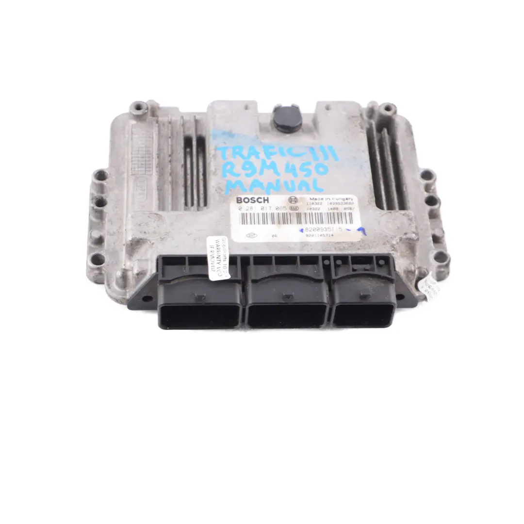 Renault Trafic 3 R9M 450 1.6 DCI Diesel Engine Unit ECU Manual - SKU 8200935115-1 - Part number 8200935115