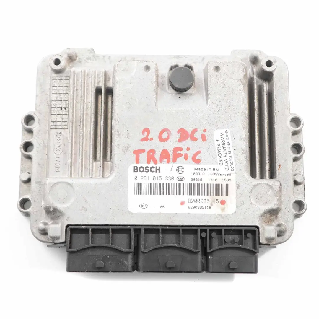 Renault Trafic F83 M9R 2.0 DCI Engine Control Unit Module ECU Manual - SKU 8200935115 - Part number 8200935115