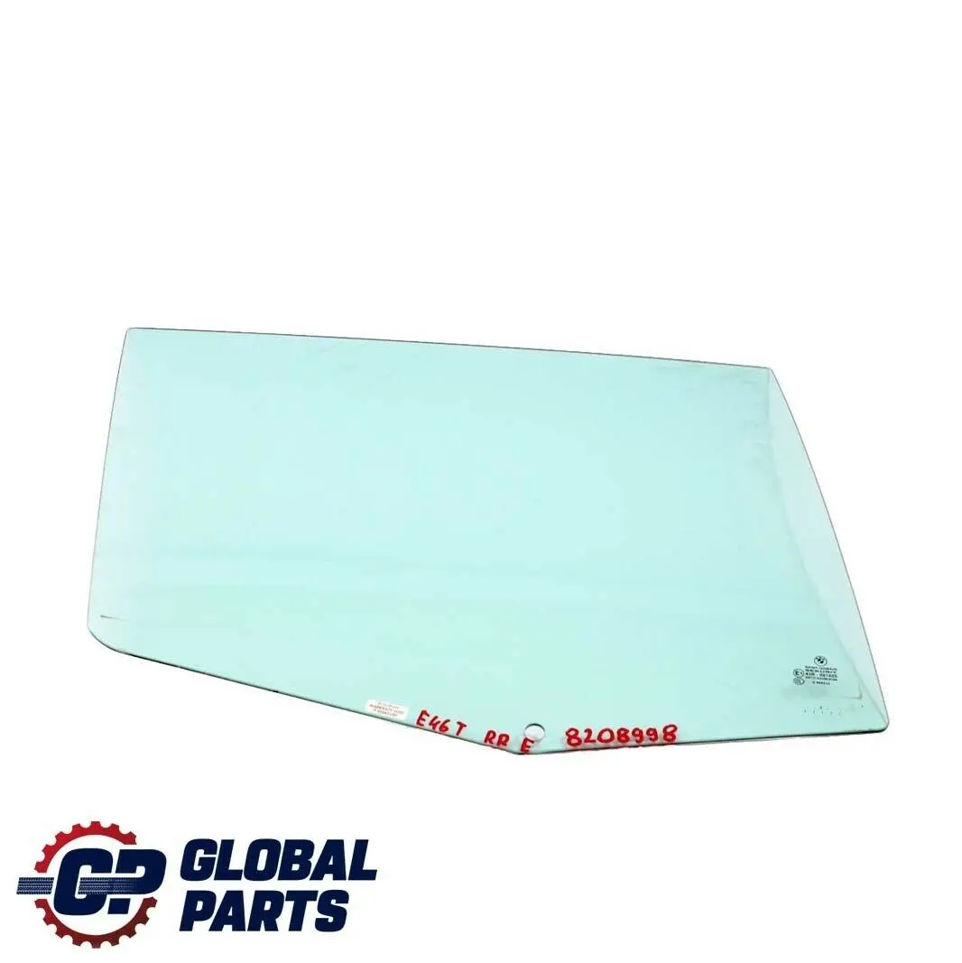 BMW E46 Touring Side Window Glass Green Door Rear Right O/S - SKU 8208998 - Part number 8208998