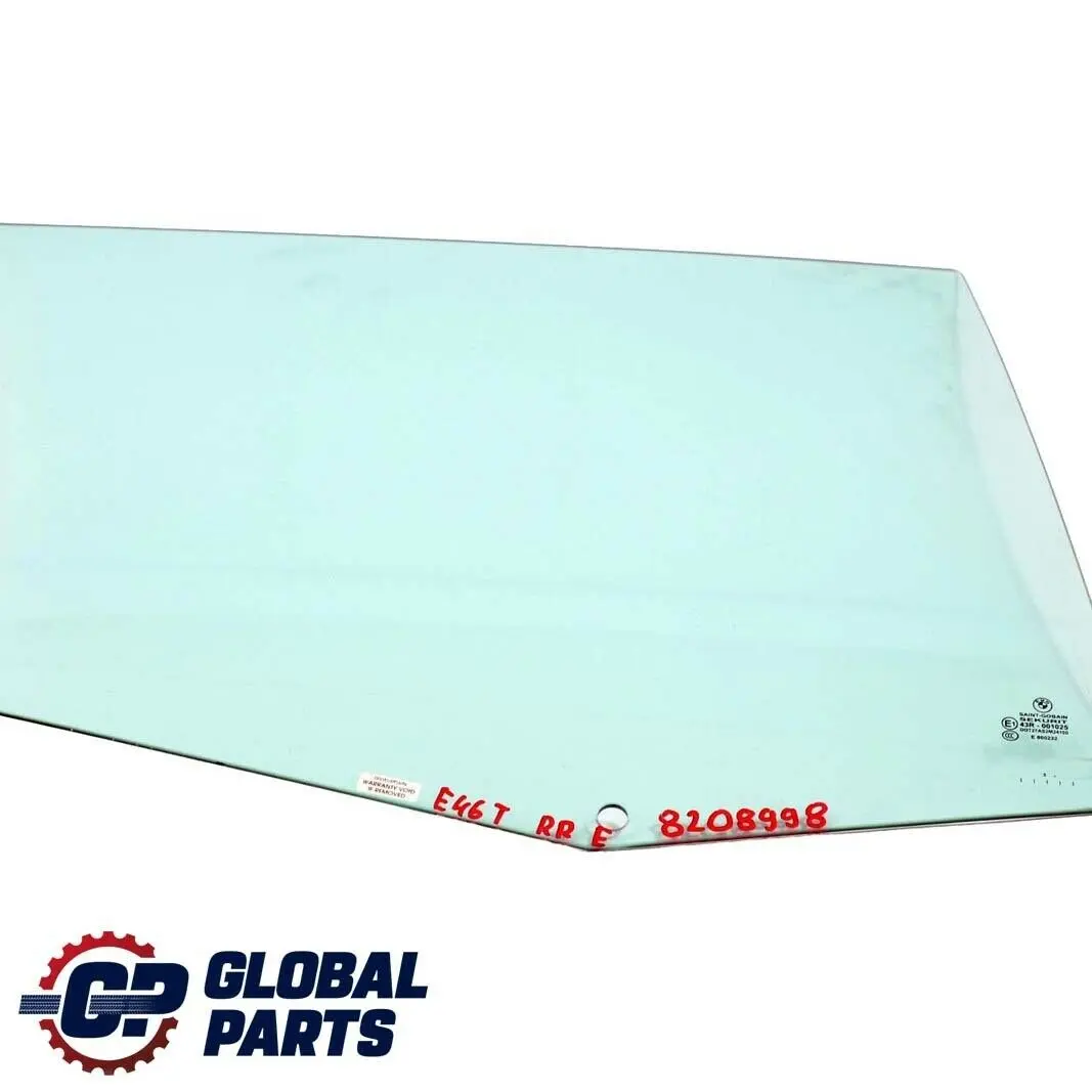 BMW E46 Touring Side Window Glass Green Door Rear Right O/S - SKU 8208998 - Part number 8208998