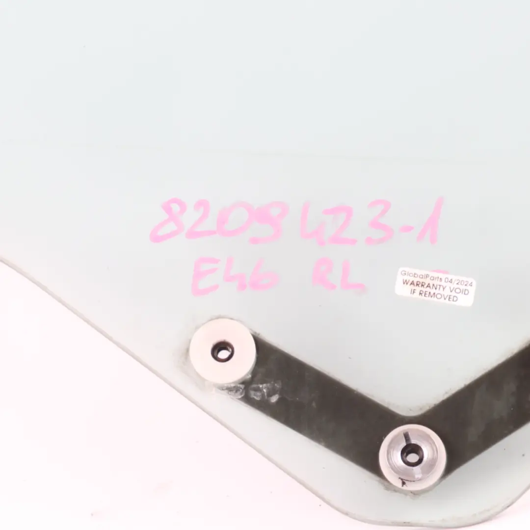 Side Window Quarter Glass Green Left N/S AS2 to BMW E46 Convertible Rear with Part number 8209423 BMW E46 Convertible Rear Side Window Quarter Glass Green Left N/S AS2 - SKU 8209423-1 - Part number 8209423