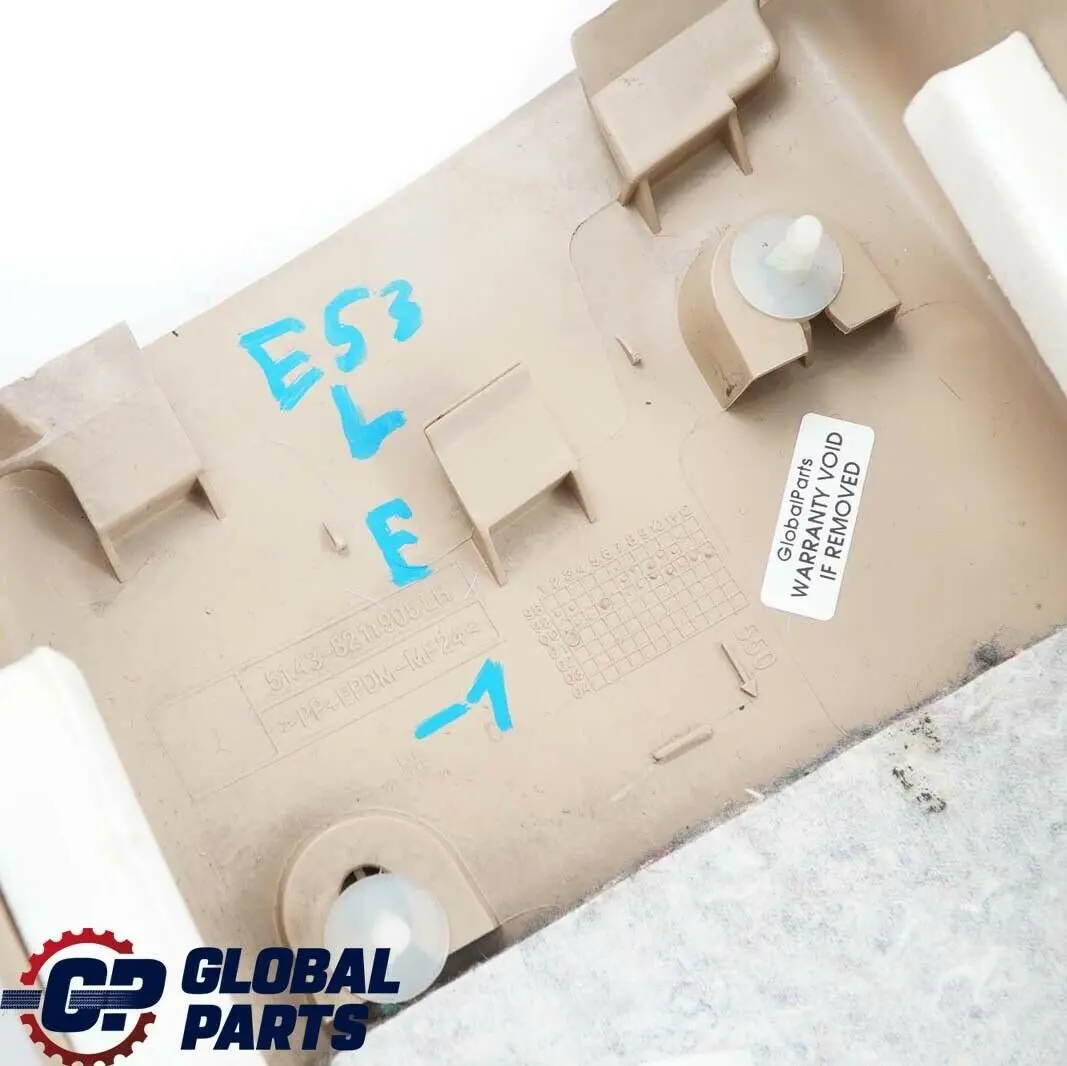 BMW X5 E53 Revestimiento Columna Centro Inferior Izquierda Beige Hellbeige - SKU 8211905-1 - Número de pieza 8211905