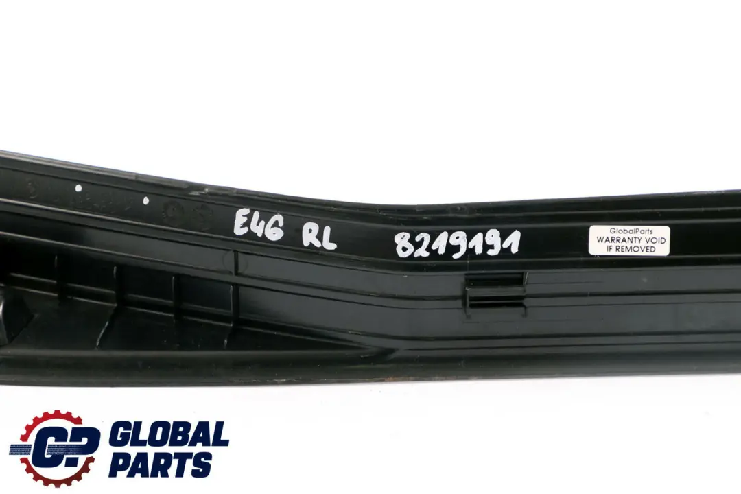 Tapa Tira Entrada Trasera Izquierda Negro 8196131 para BMW E46 con número de pieza 8219191 BMW E46 Tapa Tira Entrada Trasera Izquierda Negro 8196131 - SKU 8219191 - Número de pieza 8219191