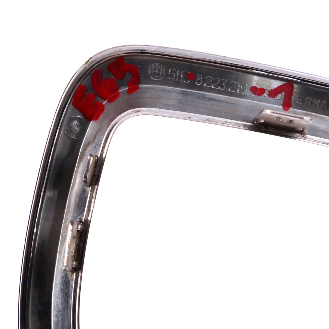 BMW 7 Series E65 E66 1 Kidney Grille Trim Ring Chrome Front Left N/S - SKU 8223219-1 - Part number 8223219
