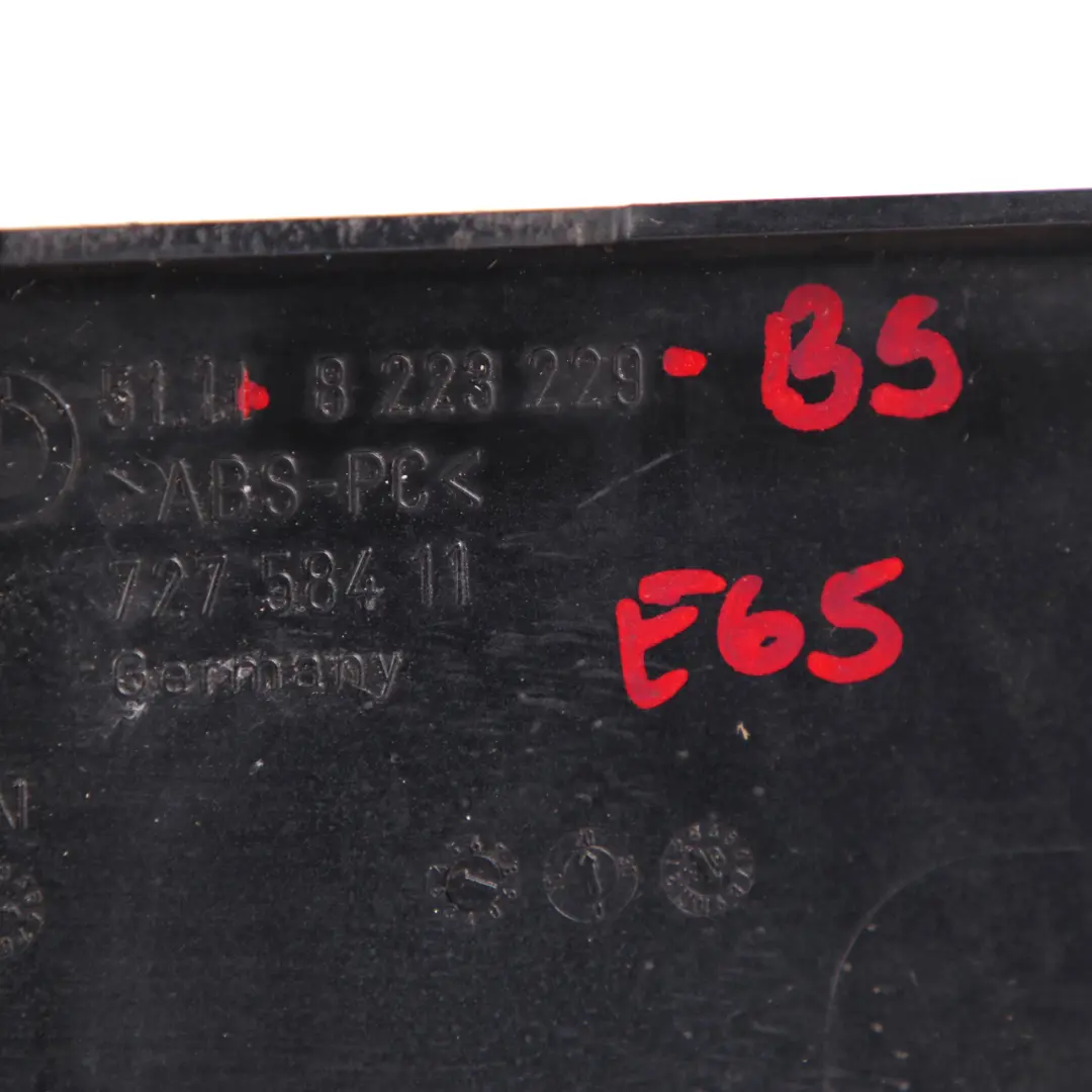 Front Bumper Licence Plate Base Black Sapphire 8223229 to BMW 7 Series E65 E66 with Part number 7043454 BMW 7 Series E65 E66 Front Bumper Licence Plate Base Black Sapphire 8223229 - SKU 8223229-BS - Part number 7043454