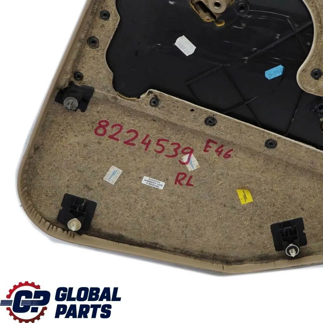 BMW E46 Berlina Stationwagon Posteriore Sinistro Porta Pannello Pelle Montana - SKU 8224539 - Numero di parte 8224539