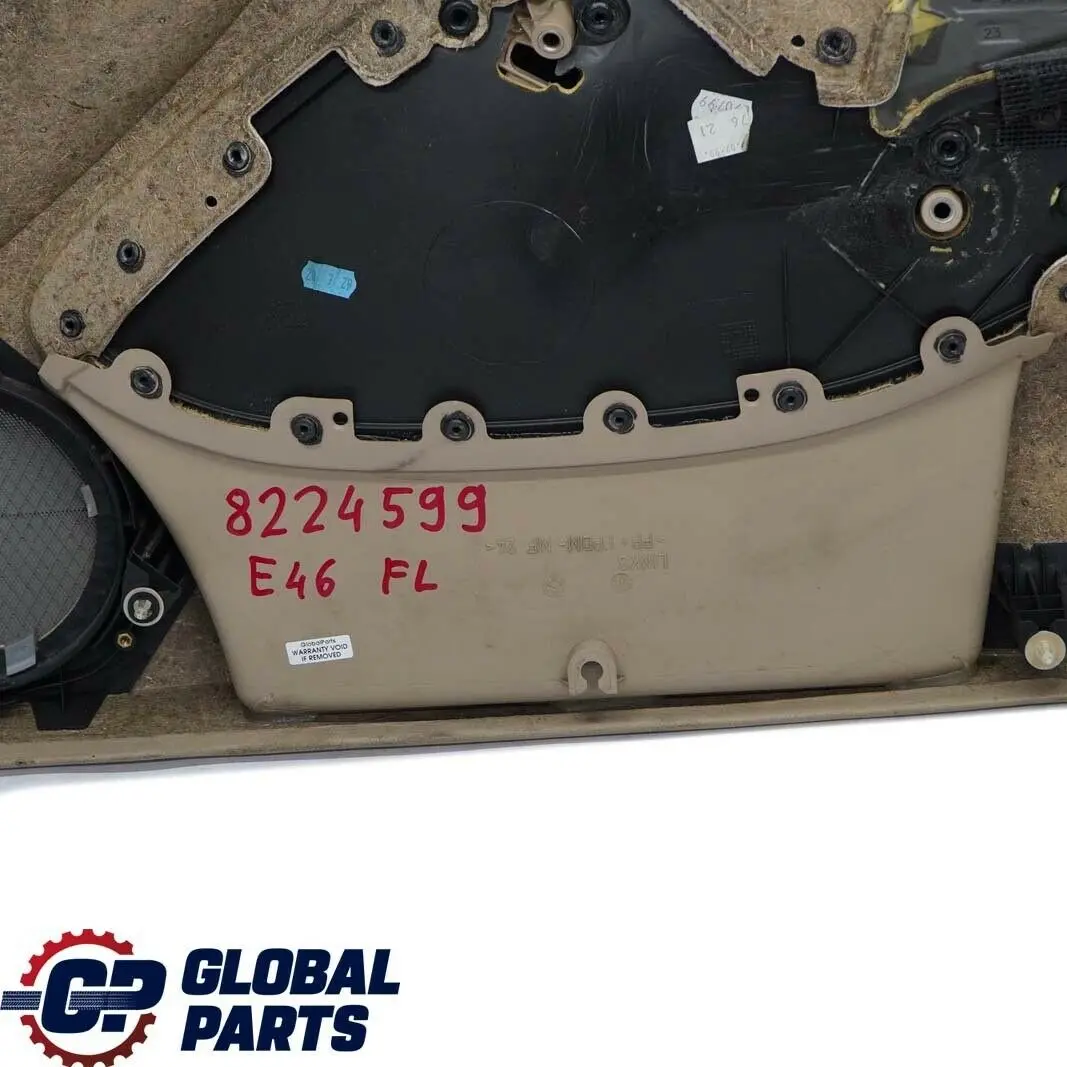 Front Left N/S Trim Panel Door Card Leather Beige to BMW 3 E46 Saloon Touring with Part number 8224599 BMW 3 E46 Saloon Touring Front Left N/S Trim Panel Door Card Leather Beige - SKU 8224599 - Part number 8224599