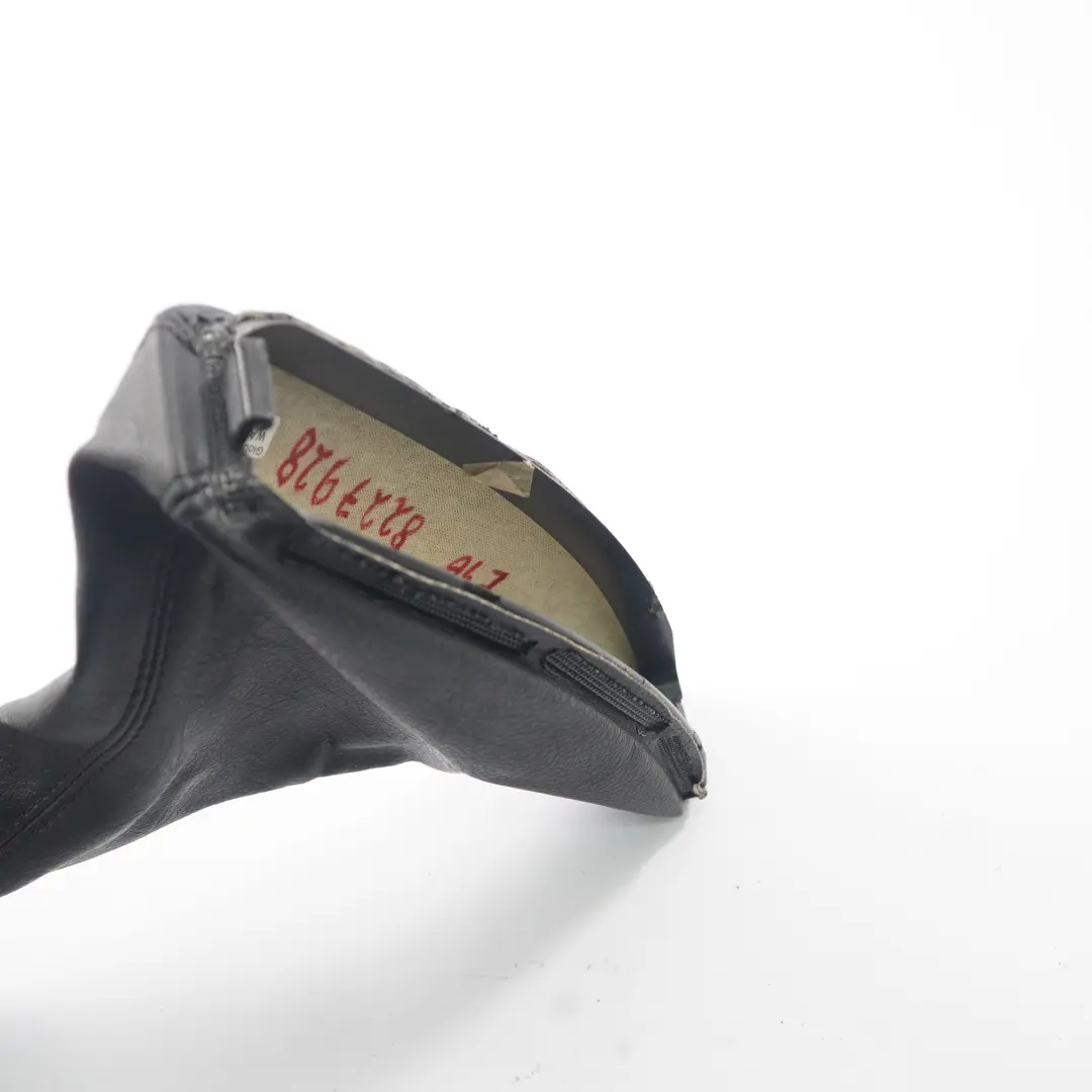 BMW E46 Leather Handbrake Lever Cover Black Trim Panel - SKU 8227928 - Part number 8227928