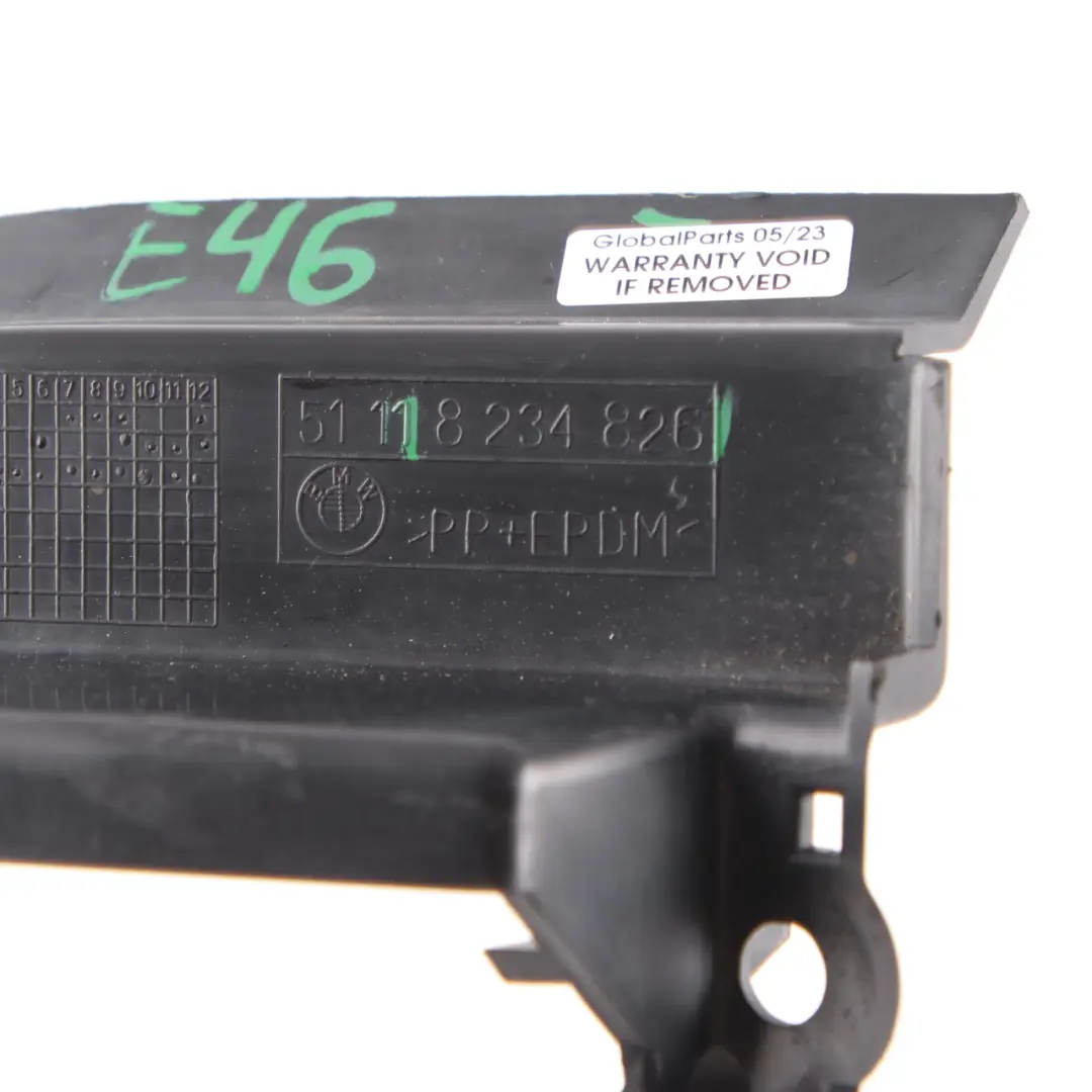 Front Bumper Cover BMW E46 Coupe Cabrio Right O/S Fog Light Holder Bracket Cover to with Part number 8234826 Front Bumper Cover BMW E46 Coupe Cabrio Right O/S Fog Light Holder Bracket Cover - SKU 8234826 - Part number 8234826