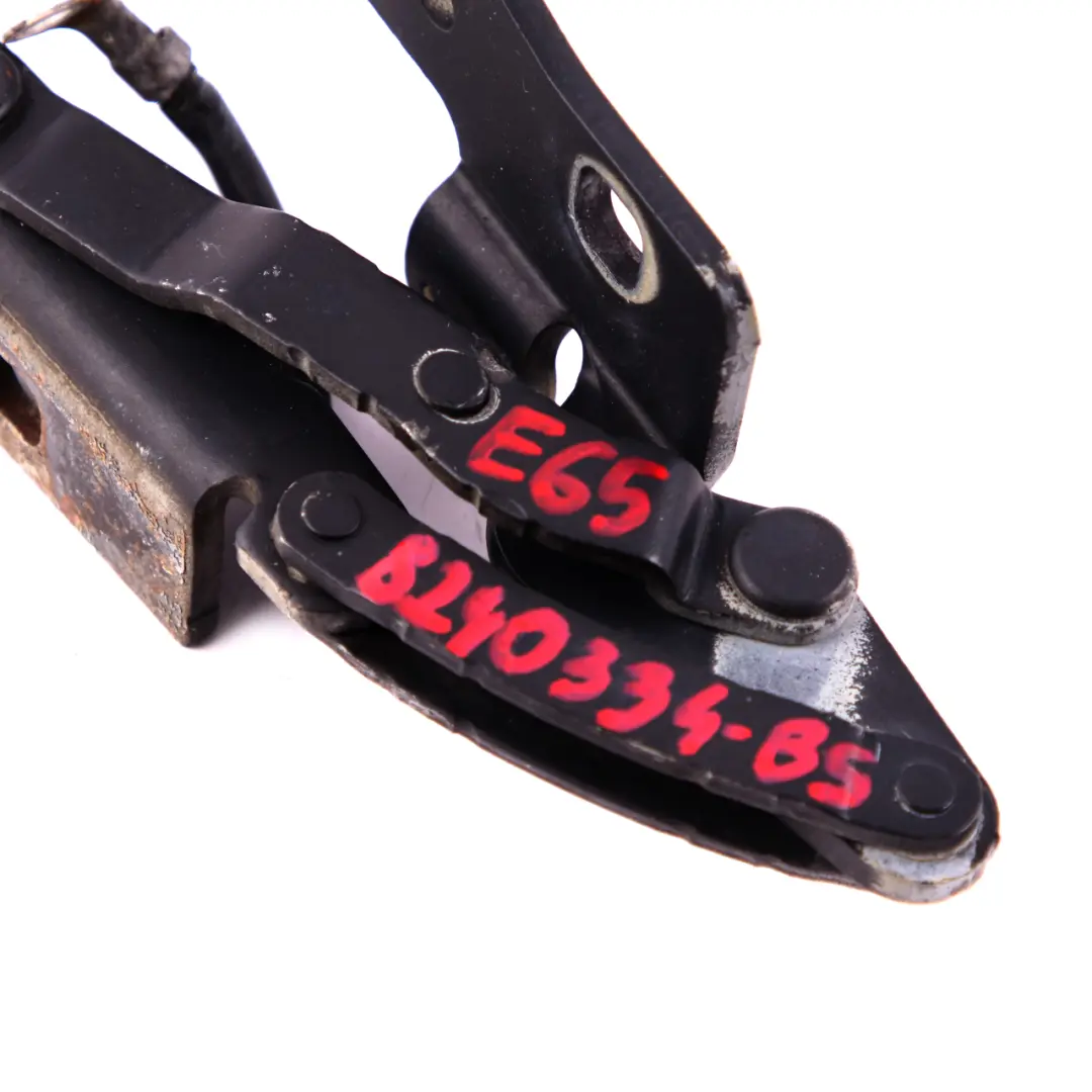 BMW E65 Motor Capó Capó Derecho Bisagra Negro Zafiro 475 - SKU 8240334-BS - Número de pieza 8240334