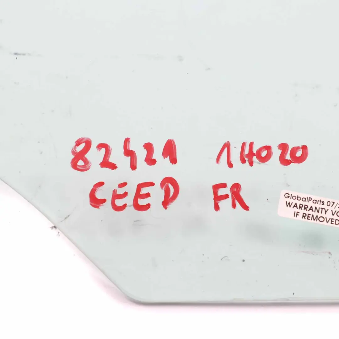 Door Window Glass Front Right O/S Green Glazing AS2 to Kia Ceed with Part number 824211H020 Kia Ceed Door Window Glass Front Right O/S Green Glazing AS2 - SKU 824211H020 - Part number 824211H020