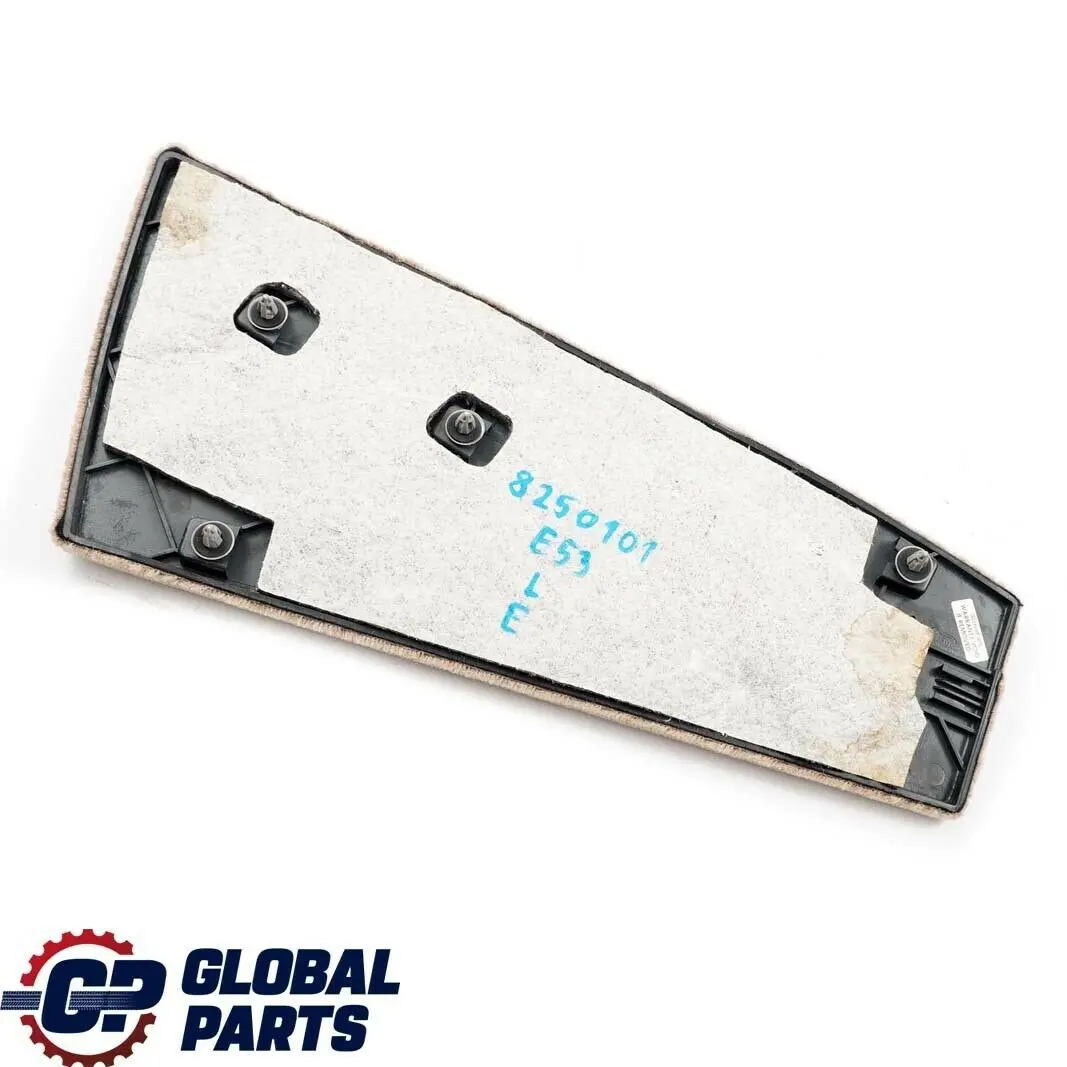 Consola Central Trasera Izquierda Panel Embellecedor Beige 2 para BMW X5 E53 con número de pieza 8250101 BMW X5 E53 Consola Central Trasera Izquierda Panel Embellecedor Beige 2 - SKU 8250101 - Número de pieza 8250101