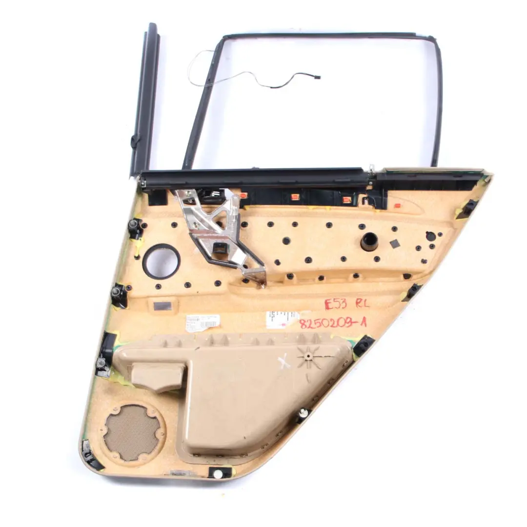 Door Card BMW X5 E53 Rear Left N/S Trim Panel Leather Beige with Roller Blind to with Part number 8250209 Door Card BMW X5 E53 Rear Left N/S Trim Panel Leather Beige with Roller Blind - SKU 8250209-1 - Part number 8250209