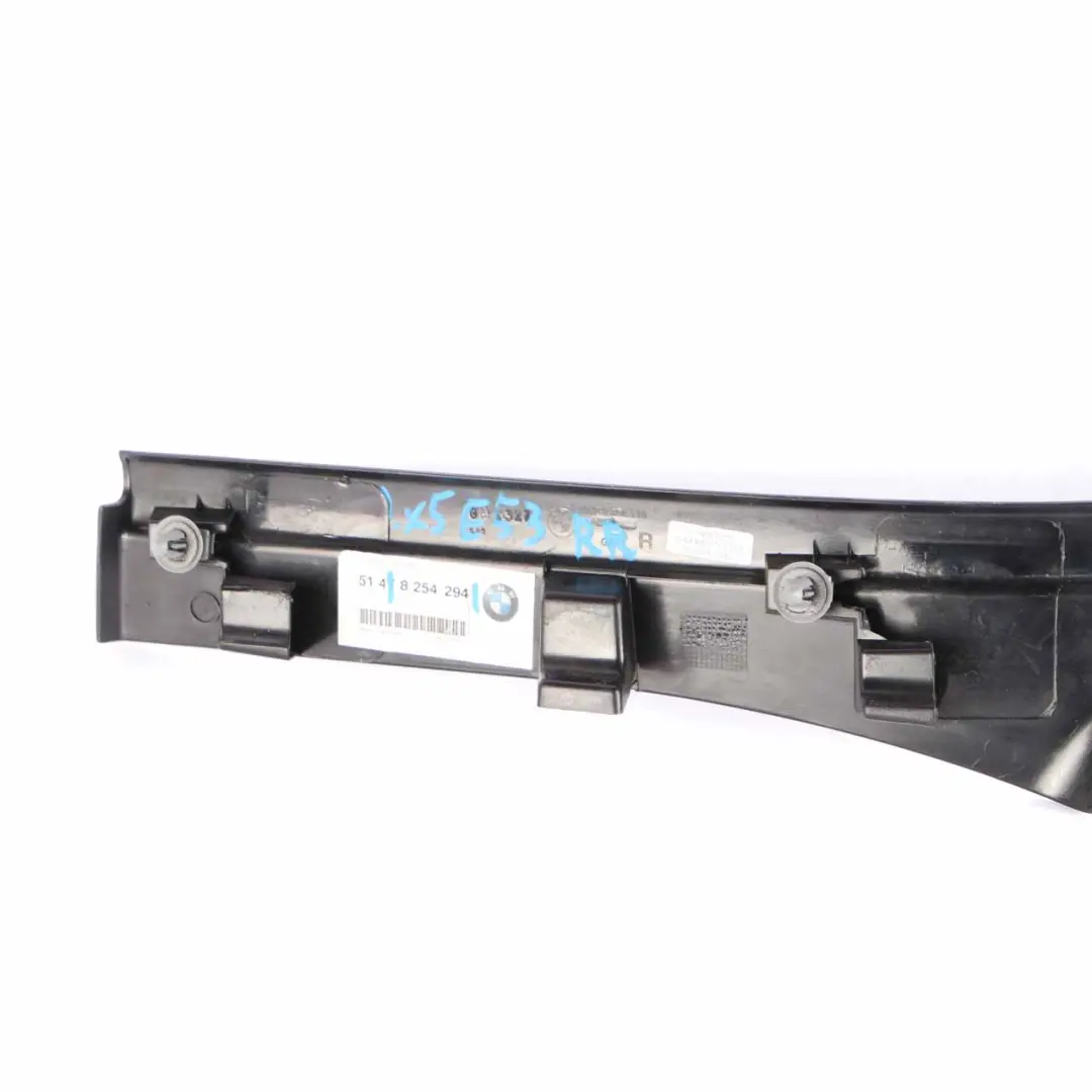 Entrance Door Sill Rear Right Side O/S Cover Trim Black 8402110 to BMW X5 E53 with Part number 8254294 BMW X5 E53 Entrance Door Sill Rear Right Side O/S Cover Trim Black 8402110 - SKU 8254294 - Part number 8254294