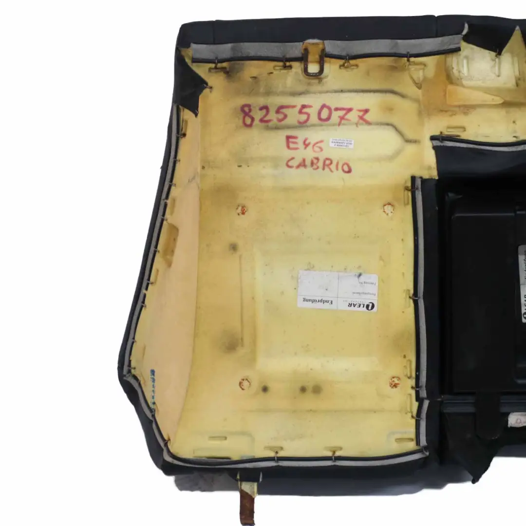 Backrest BMW E46 Convertible Back Cover Leather Montana Schwarz to Rear Seat with Part number 8255077 Rear Seat Backrest BMW E46 Convertible Back Cover Leather Montana Schwarz - SKU 8255077 - Part number 8255077