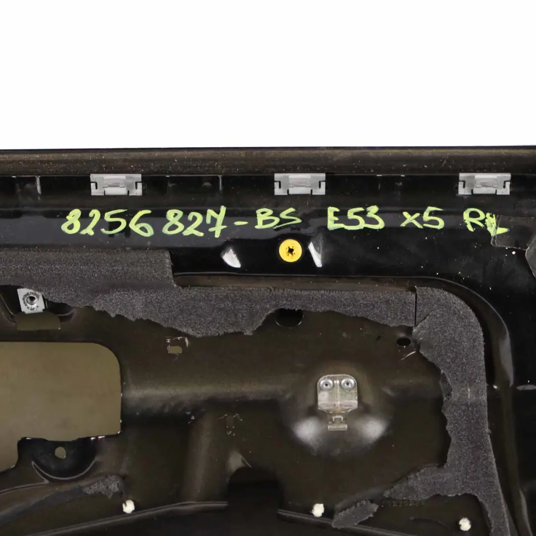 Door Rear Left N/S Black Sapphire Metallic - 475 to BMW X5 E53 with Part number 8256827 BMW X5 E53 Door Rear Left N/S Black Sapphire Metallic - 475 - SKU 8256827-BS - Part number 8256827