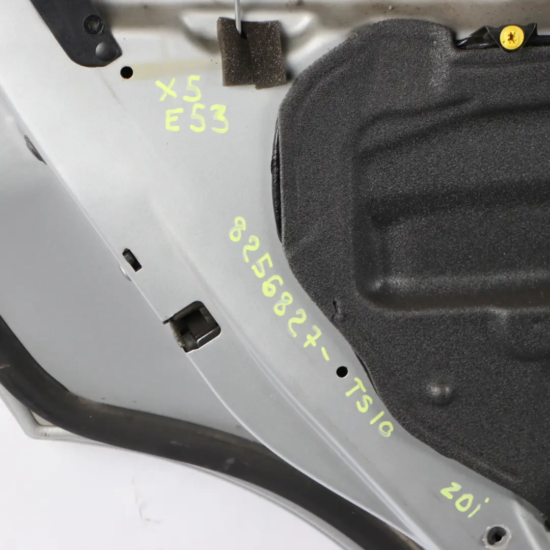 Door Rear Left N/S Titansilber Titan Silver Metallic - 354 to BMW X5 E53 with Part number 8256827 BMW X5 E53 Door Rear Left N/S Titansilber Titan Silver Metallic - 354 - SKU 8256827-TS10 - Part number 8256827