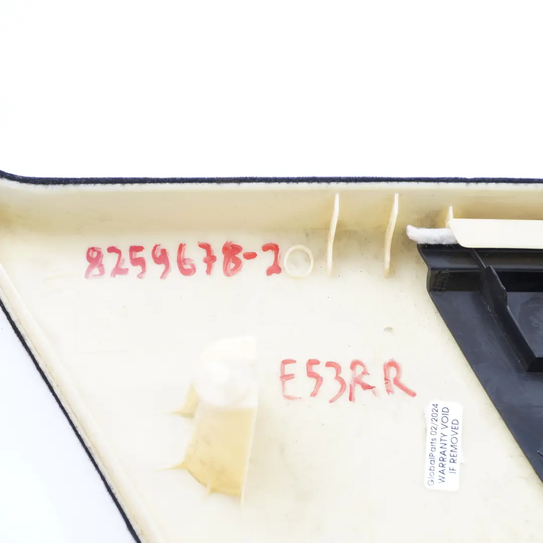 Panel Columna Trasera Derecha Negro 8259678 para BMW X5 E53 con número de pieza 8259679 BMW X5 E53 Panel Columna Trasera Derecha Negro 8259678 - SKU 8259678-2 - Número de pieza 8259679