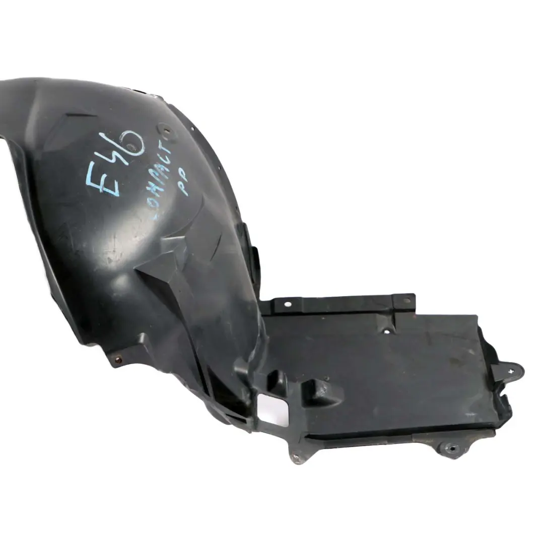 Front Right O/S Wheel Arch Mud Flap Housing Cover to BMW 3 E46 Compact with Part number 8269084 BMW 3 E46 Compact Front Right O/S Wheel Arch Mud Flap Housing Cover - SKU 8269084 - Part number 8269084