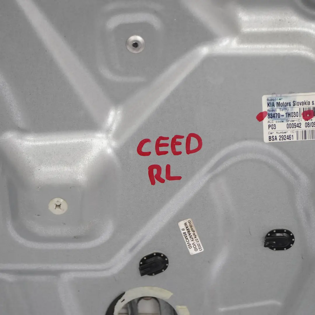 Elevalunas Puerta Trasera Izquierda Mecanismo Regulador para Kia Ceed I con número de pieza 83470-1H030 Kia Ceed I Elevalunas Puerta Trasera Izquierda Mecanismo Regulador - SKU 83470-1H030 - Número de pieza 83470-1H030