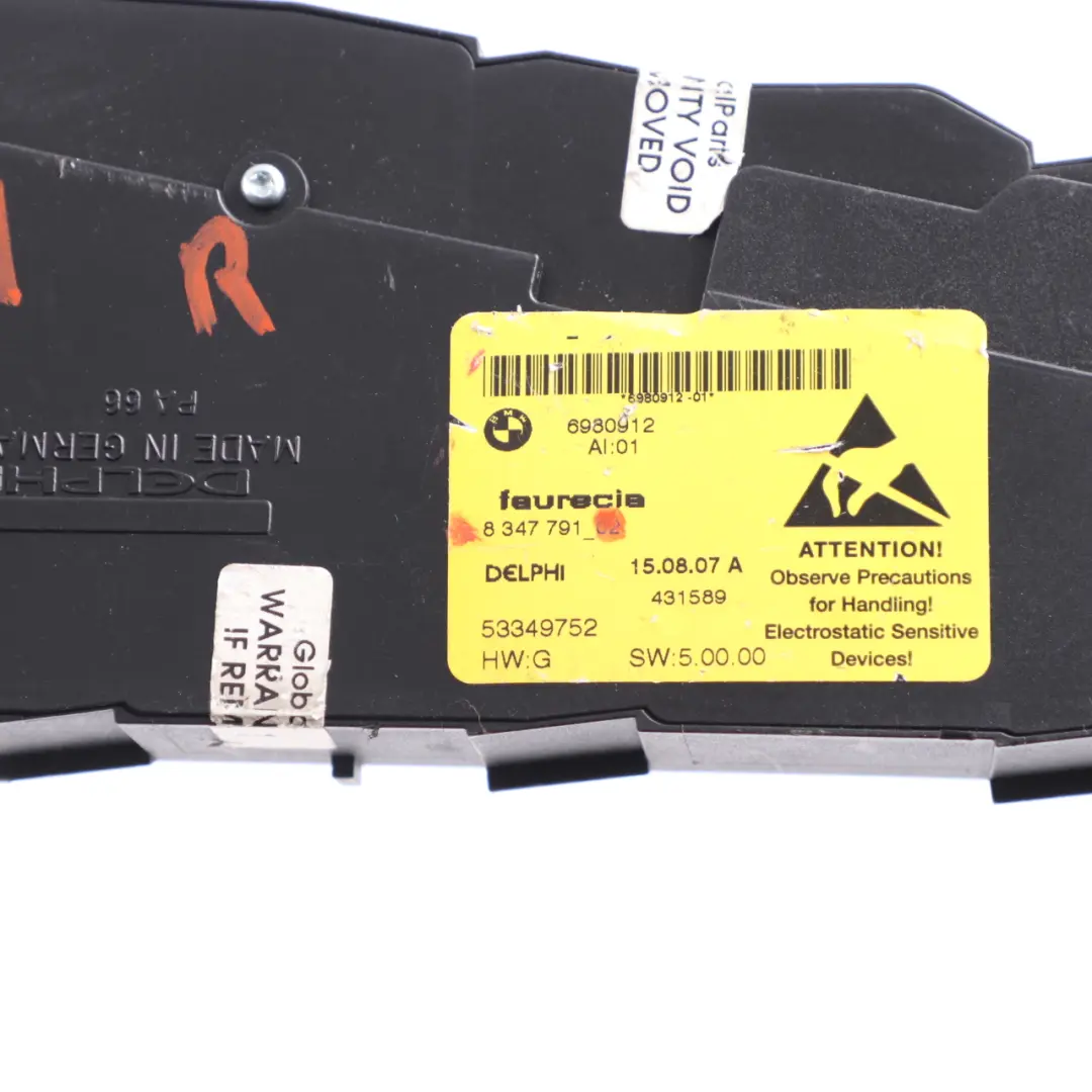  Interrupteur réglage siège BMW E60 avant droite Panneau boutons commande 6926980 - SKU 6980912 - Numéro de pièce 9275068