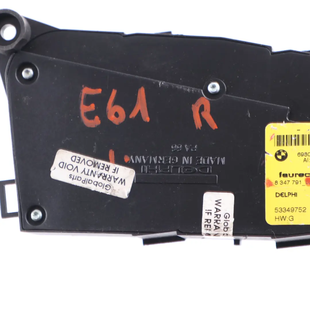  Interruptor Ajuste Asiento BMW E60 E61 Delantero Derecho Botonera 6926980 - SKU 6980912 - Número de pieza 9275068
