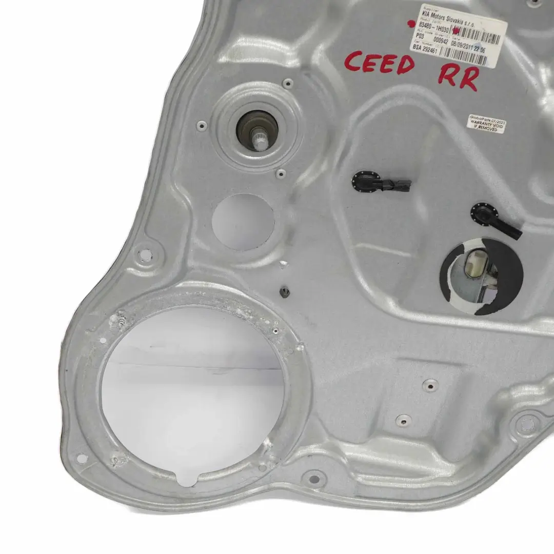 Fensterheber hintere Tür rechts Regulator Mechanismus für Kia Ceed I mit Teilenummer 83480-1H030 Kia Ceed I Fensterheber hintere Tür rechts Regulator Mechanismus - SKU 83480-1H030 - Teilenummer 83480-1H030