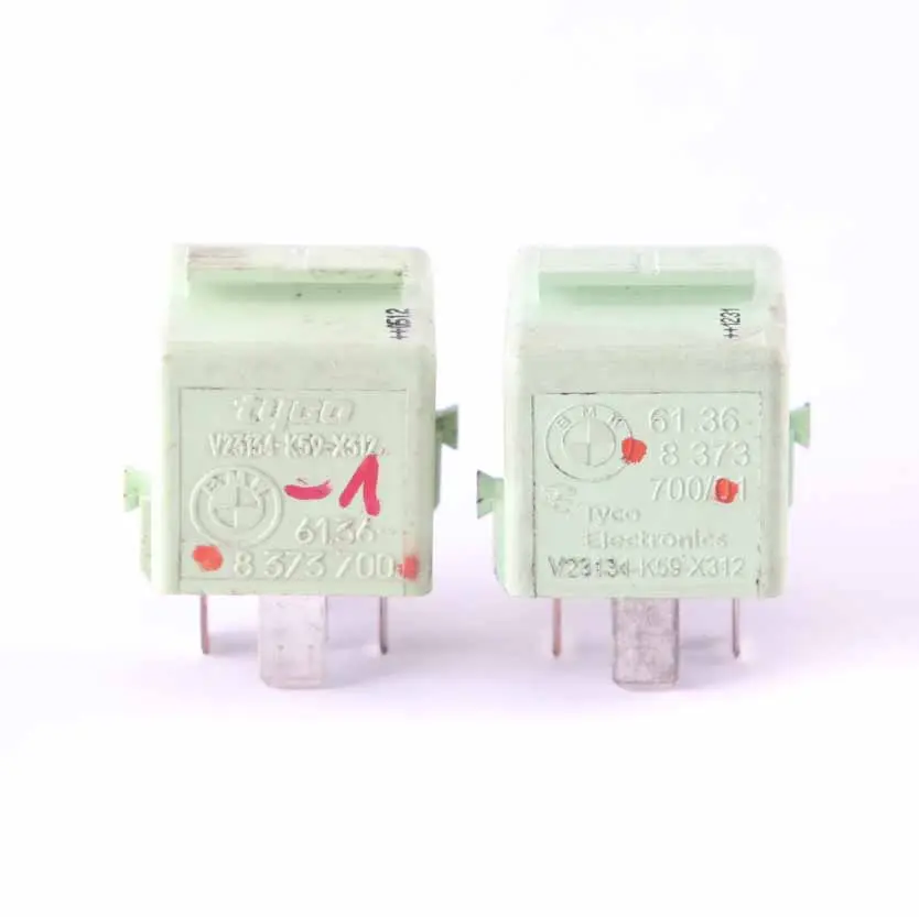 2X Relay Make Contact White Green Set to BMW E60 E63 E87 E90 E91 with Part number 8373700 BMW E60 E63 E87 E90 E91 2X Relay Make Contact White Green Set - SKU 8373700-1 - Part number 8373700