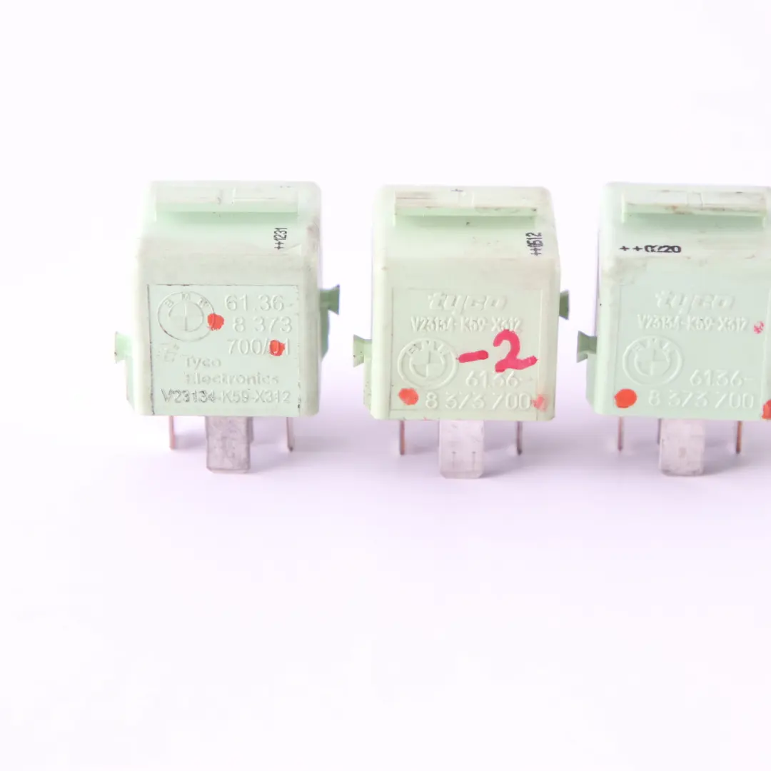BMW E60 E63 E87 E90 E91 4X Relay Make Contact White Green Set - SKU 8373700-2 - Part number 8373700
