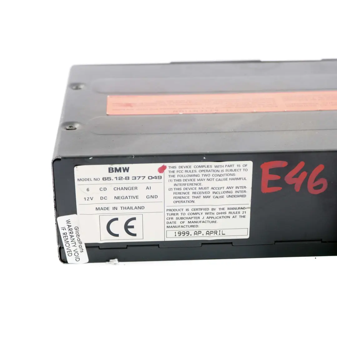 6-Disc CD Changer Senza Rivista per BMW X5 E38 E39 E46 E53 con numero di parte 8377049 BMW X5 E38 E39 E46 E53 6-Disc CD Changer Senza Rivista - SKU 8377049 - Numero di parte 8377049