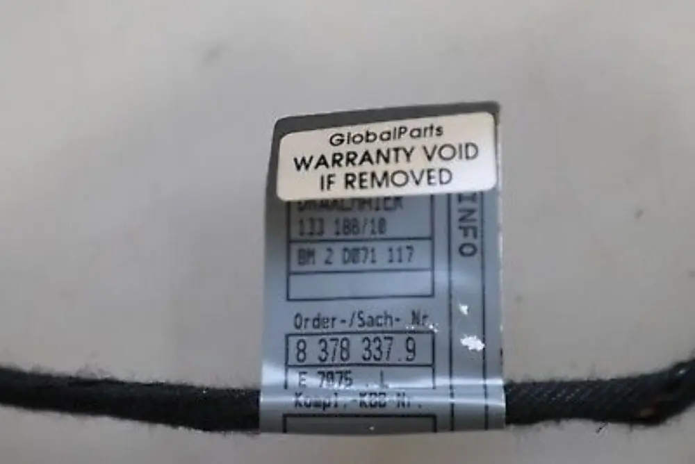 BMW 3 Series E46 Cable Harness Wiring Loom Door Rear Left / Right N/O/S - SKU 8378337 - Part number 8378337