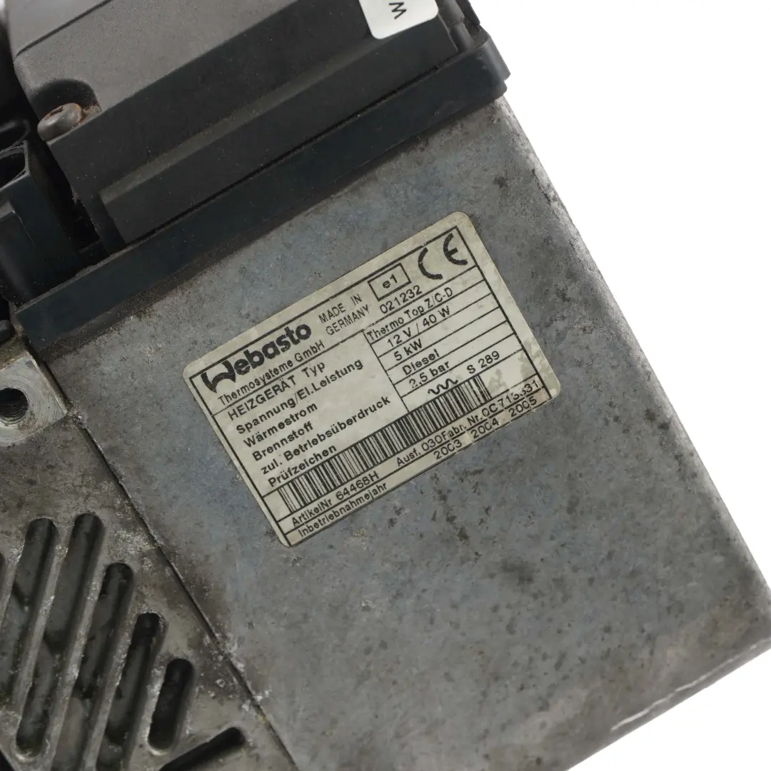 BMW X5 E53 M57 M57N 3.0d Diesel Webasto Calentador Auxiliar - SKU 8380998-1 - Número de pieza 8380998