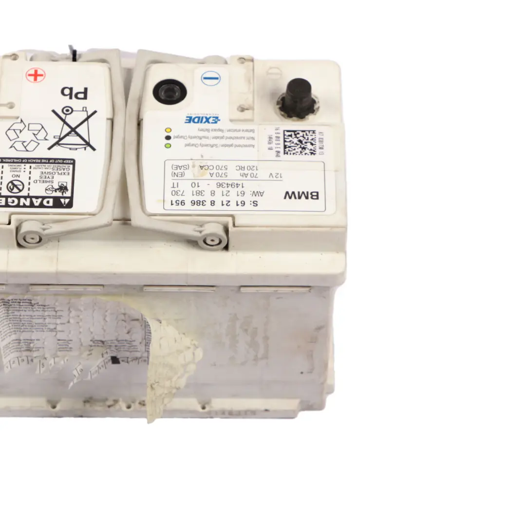 EXIDE 12V Accumulator Battery 70Ah 570A to BMW with Part number 8381730 BMW EXIDE 12V Accumulator Battery 70Ah 570A - SKU 8381730 - Part number 8381730