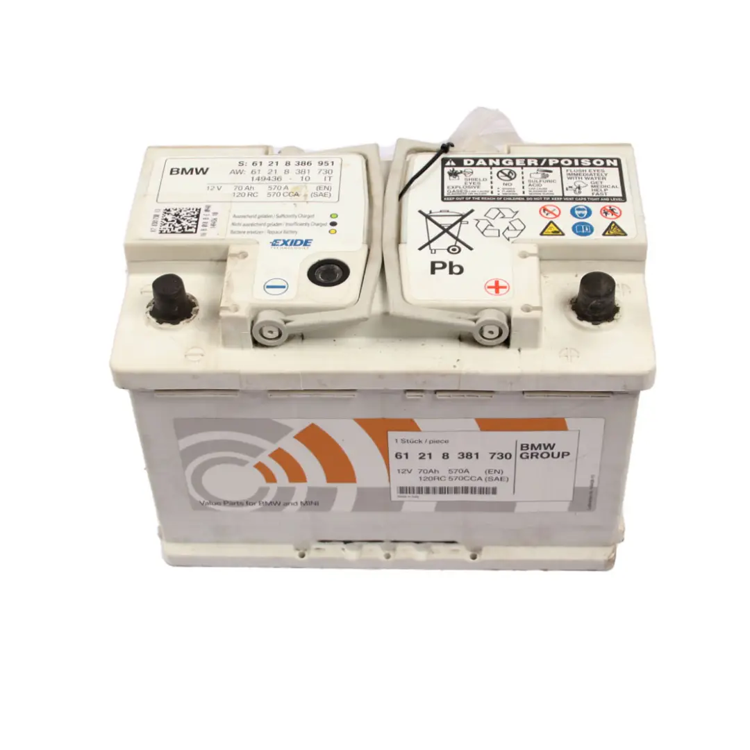 BMW EXIDE 12V Accumulator Battery 70Ah 570A - SKU 8381730 - Part number 8381730