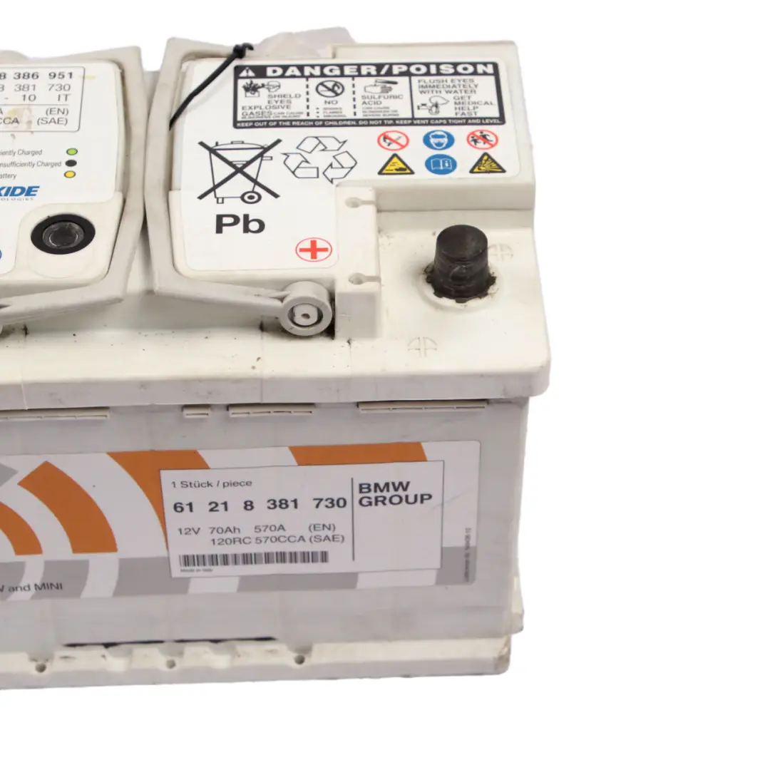 BMW EXIDE 12V Accumulator Battery 70Ah 570A - SKU 8381730 - Part number 8381730