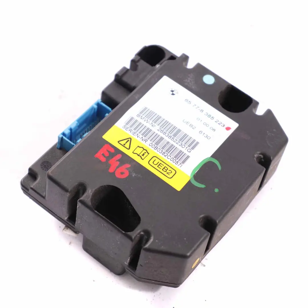 Sensor de vuelco Unidad de Control Módulo para BMW E46 Convertible con número de pieza 8385223 BMW E46 Convertible Sensor de vuelco Unidad de Control Módulo - SKU 8385223 - Número de pieza 8385223